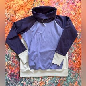 Marmot Women’s Large Purple Colorblock Fleece Pullover Hoodie Cozy Athleisure